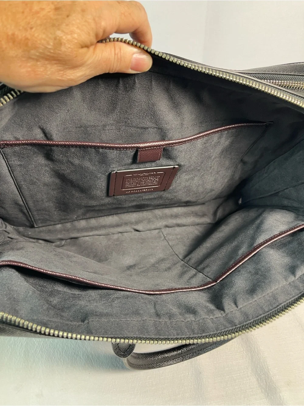 Coach A1880-25975 Metro Double Zip Crossgrain Leather Briefcase NWT Black
